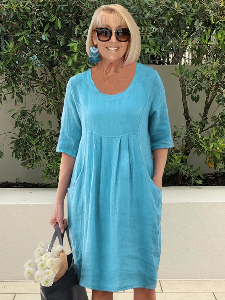 Abito Midi Donna | Tasche Laterali & Linea Morbida