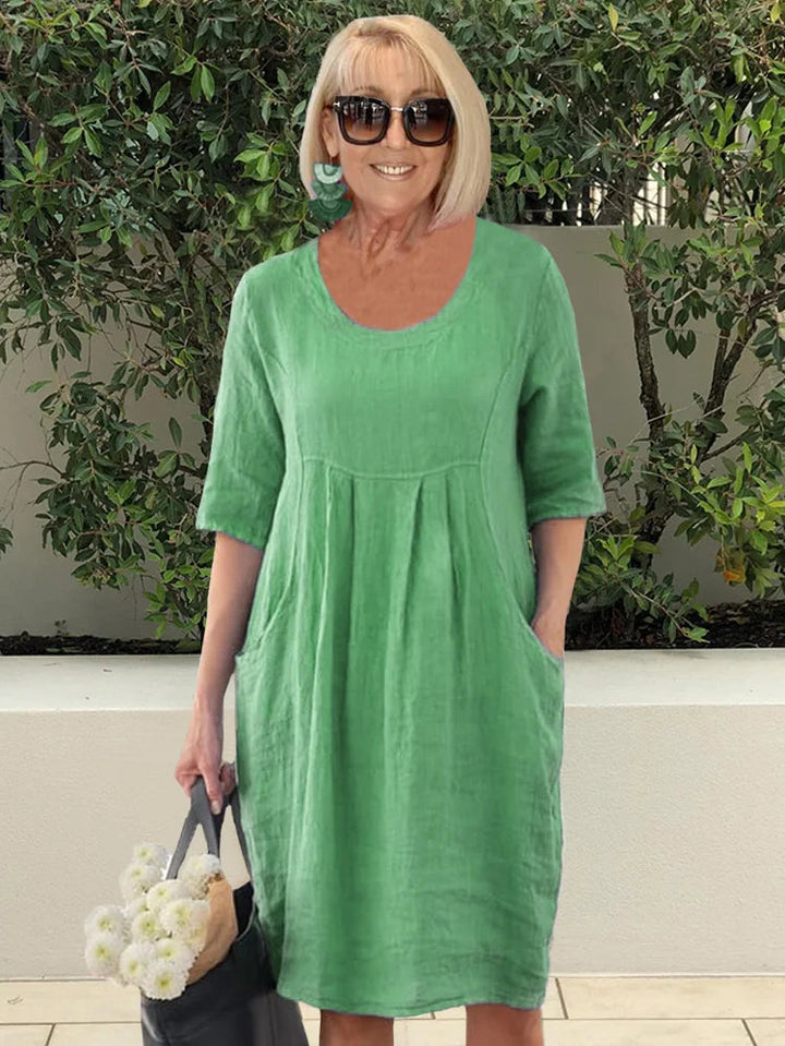 Abito Midi Donna | Tasche Laterali & Linea Morbida