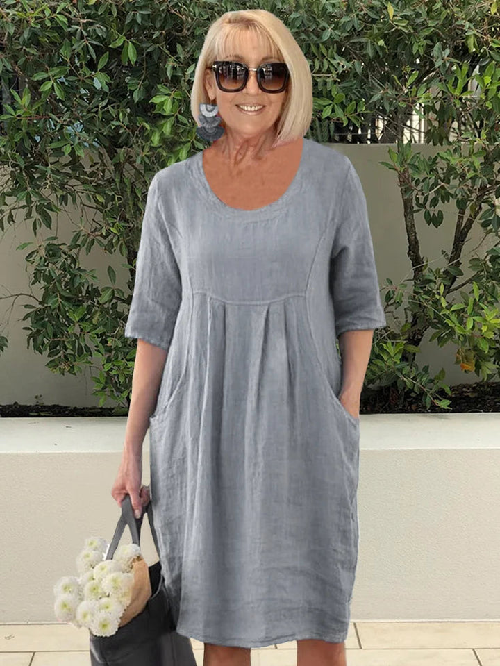 Abito Midi Donna | Tasche Laterali & Linea Morbida