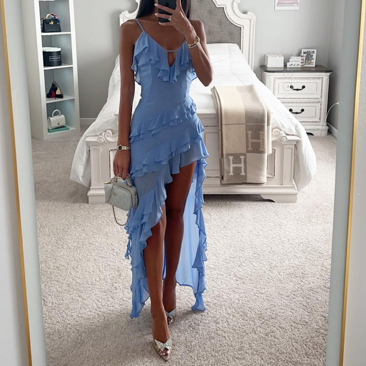 Abito Midi Donna Linea Asimmetrica Vestibilità Slim - Vesarelli
