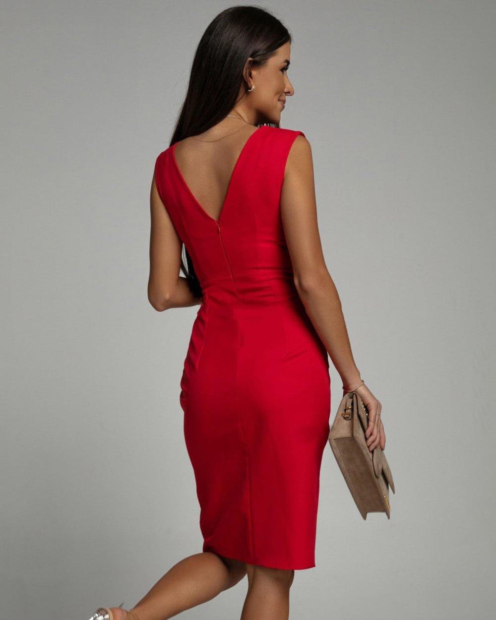 Abito Midi Elegante Donna | Vita Definita & Spacco Slancia
