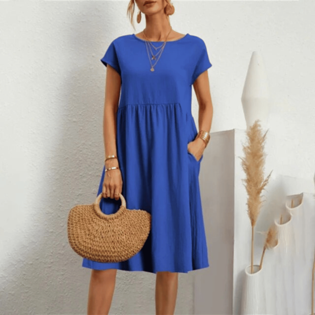 Abito Raffinato Donna | Tasche Laterali & Linea Morbida Che Slancia