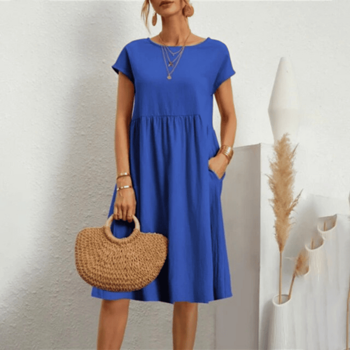 Abito Raffinato Donna | Tasche Laterali & Linea Morbida Che Slancia