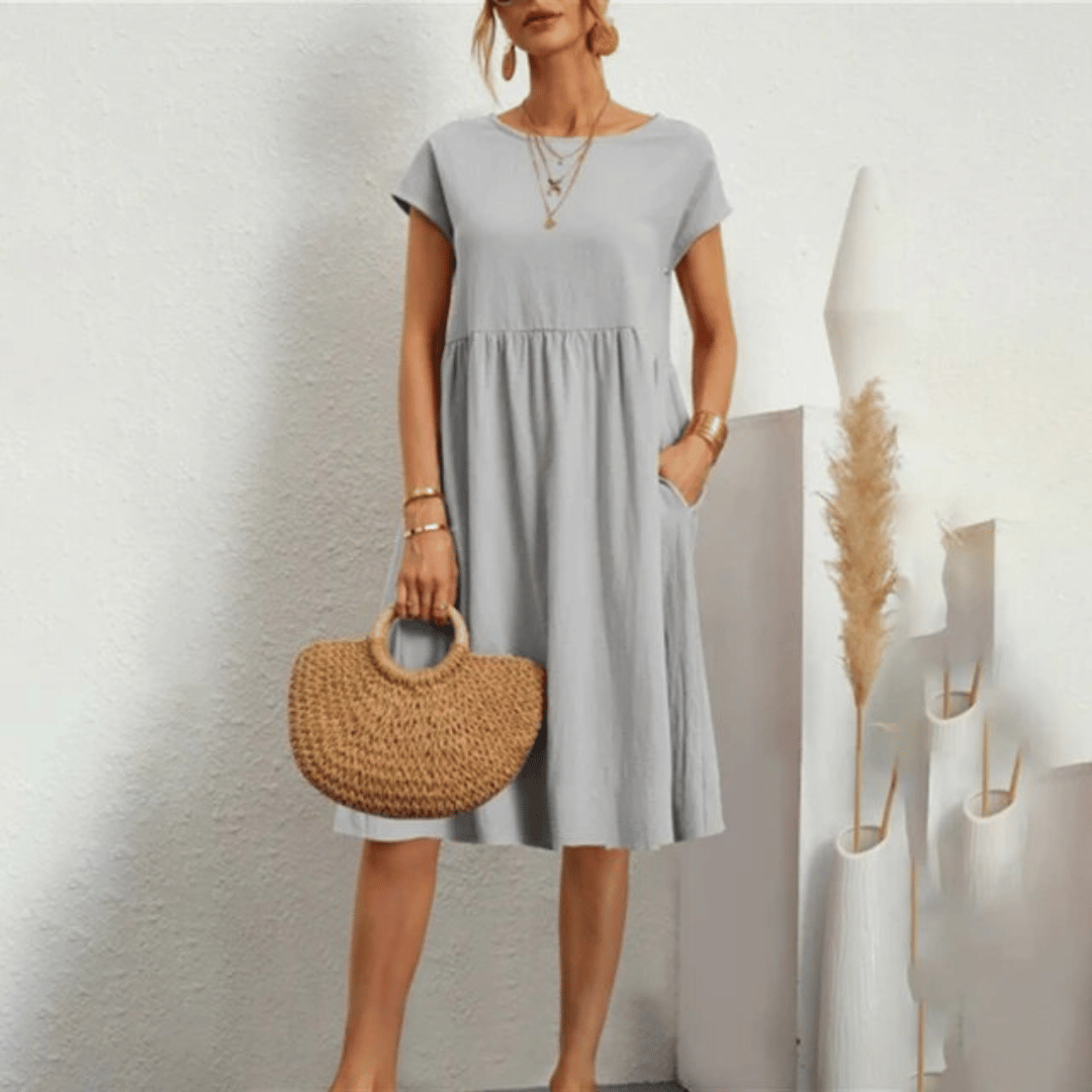 Abito Raffinato Donna | Tasche Laterali & Linea Morbida Che Slancia