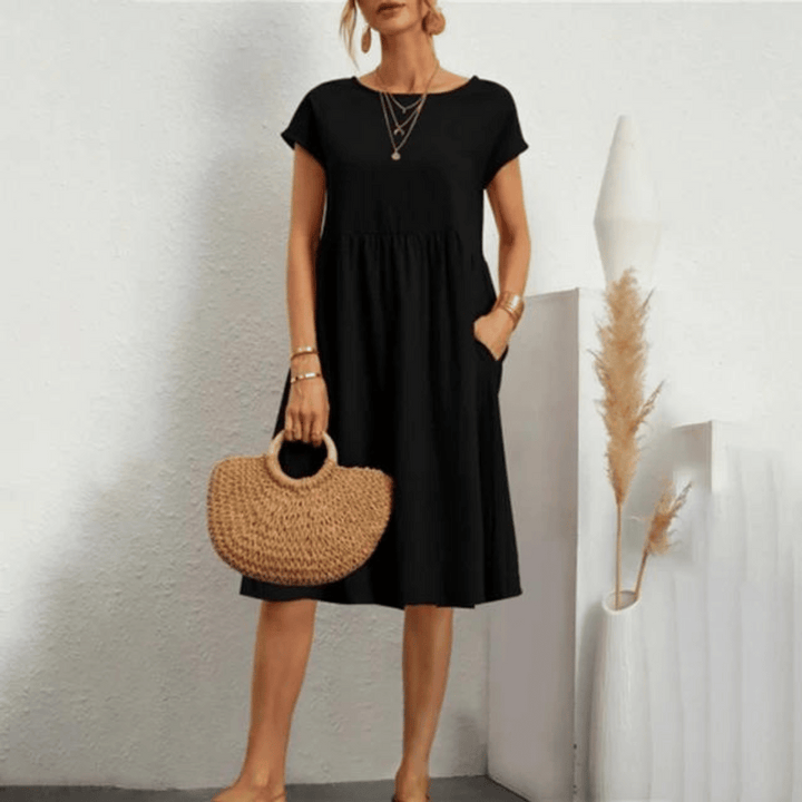Abito Raffinato Donna | Tasche Laterali & Linea Morbida Che Slancia