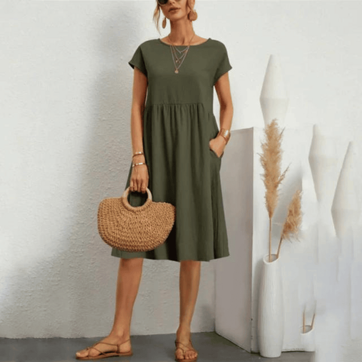 Abito Raffinato Donna | Tasche Laterali & Linea Morbida Che Slancia
