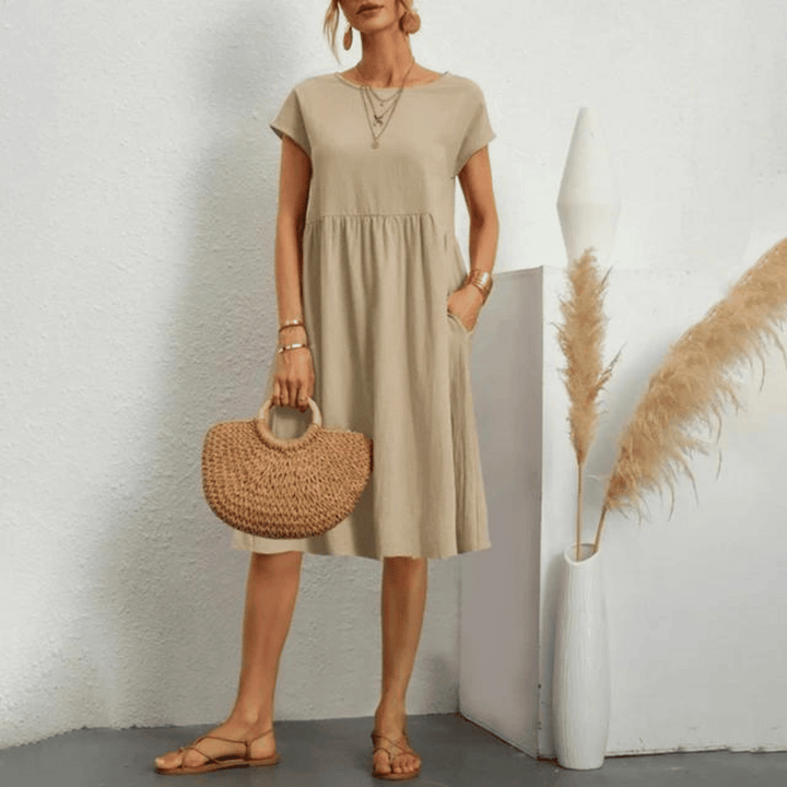 Abito Raffinato Donna | Tasche Laterali & Linea Morbida Che Slancia