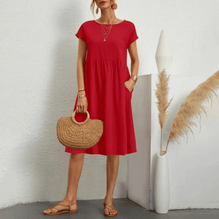 Abito Raffinato Donna | Tasche Laterali & Linea Morbida Che Slancia