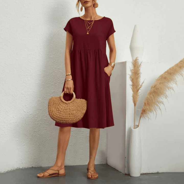 Abito Raffinato Donna | Tasche Laterali & Linea Morbida Che Slancia