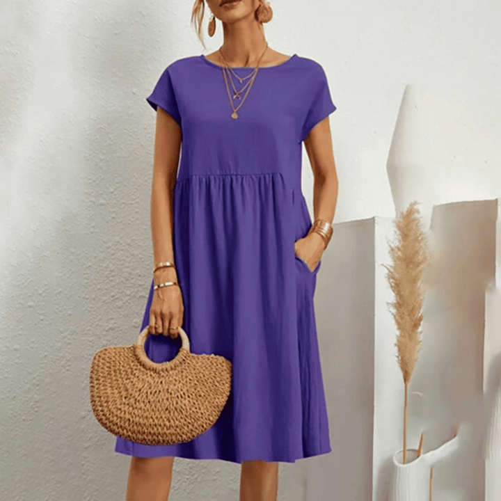 Abito Raffinato Donna | Tasche Laterali & Linea Morbida Che Slancia