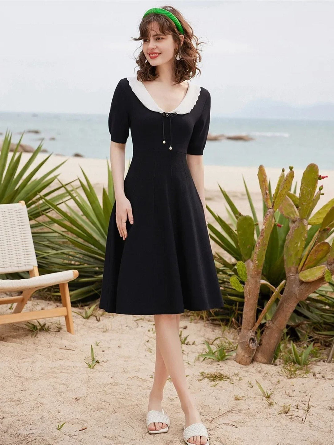 Abito Donna Trapezio con Colletto Classico - Vesarelli
