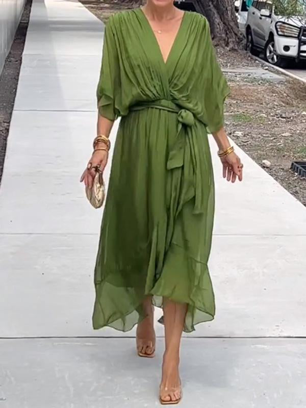Abito Donna Drappeggio Fluido Vestibilità Slim - Vesarelli