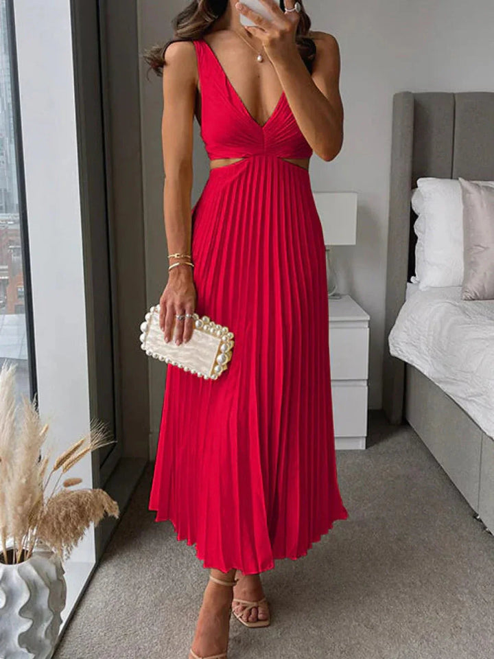 Abito elegante Donna | Scollo a V & Gonna plissettata