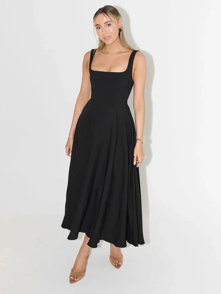 Abito Midi Donna Scollo Quadrato Estivo - Vesarelli