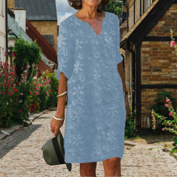 Abito floreale elegante Donna | Ricamo 3D & Vestibilità Morbida