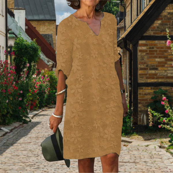 Abito floreale elegante Donna | Ricamo 3D & Vestibilità Morbida