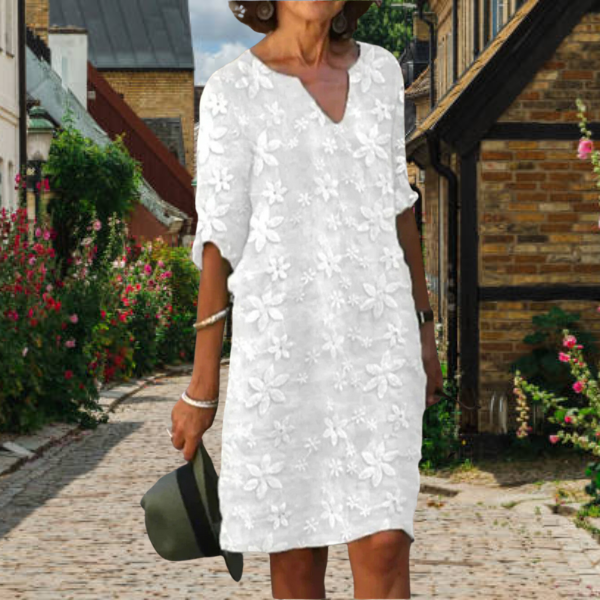 Abito Donna con Ricamo 3D Floreale Vestibilità Morbida - Vesarelli