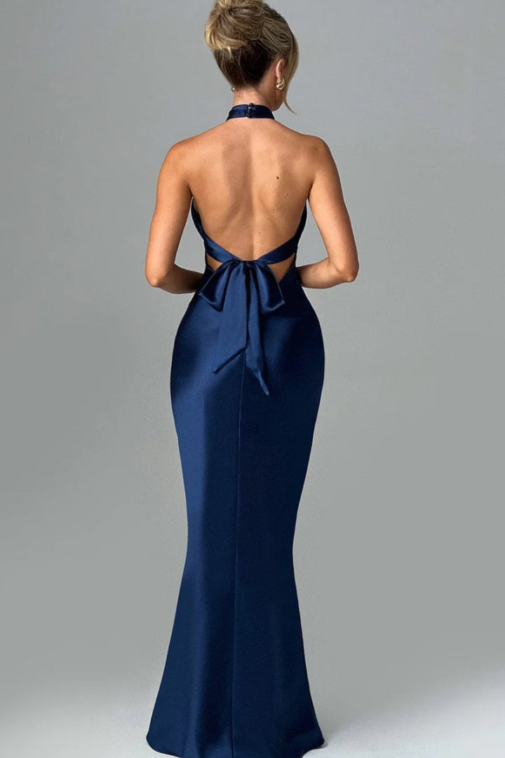 Abito lungo elegante con scollatura incrociata | Stile sofisticato per eventi speciali