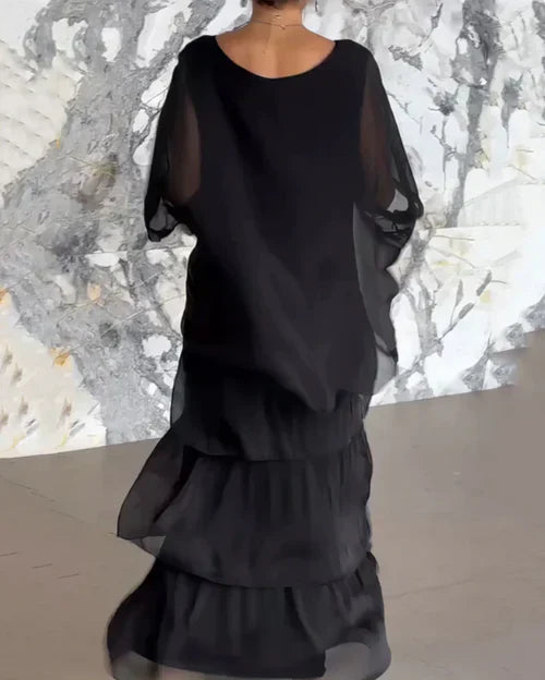 Abito lungo elegante e fluido Donna | Linea a Strati &amp; Movimento Leggero