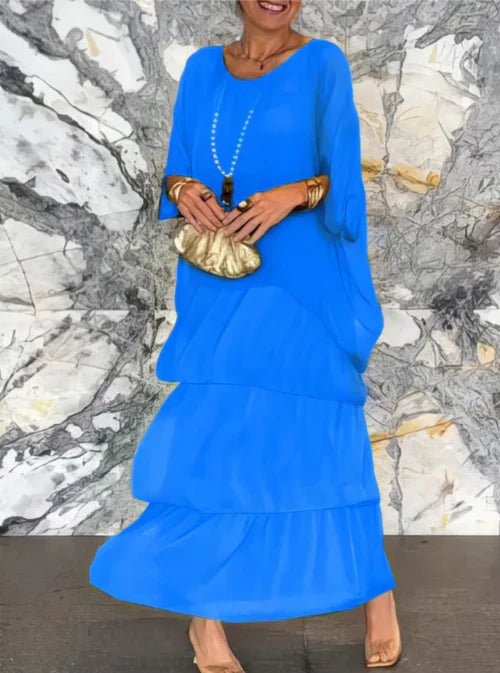 Abito lungo elegante e fluido Donna | Linea a Strati &amp; Movimento Leggero