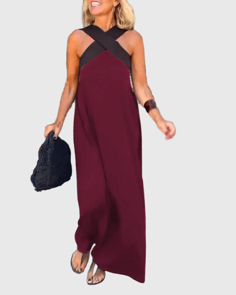 Abito maxi Donna | Scollo incrociato e linea fluida slanciante