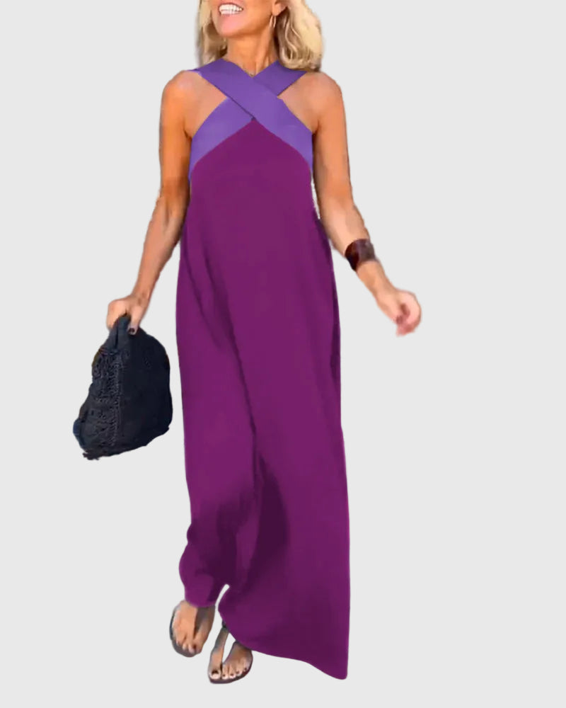 Abito maxi Donna | Scollo incrociato e linea fluida slanciante