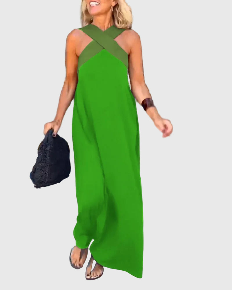 Abito maxi Donna | Scollo incrociato e linea fluida slanciante