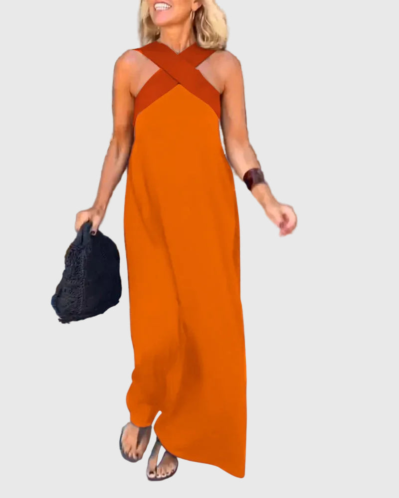Abito maxi Donna | Scollo incrociato e linea fluida slanciante