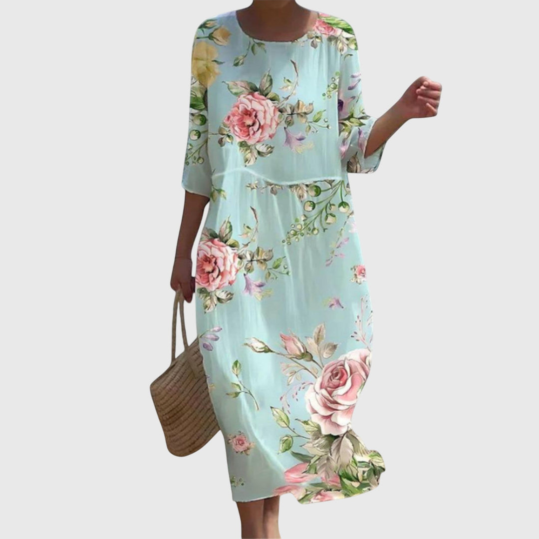 Abito Maxi Donna Stampa Floreale Linea Morbida - Vesarelli