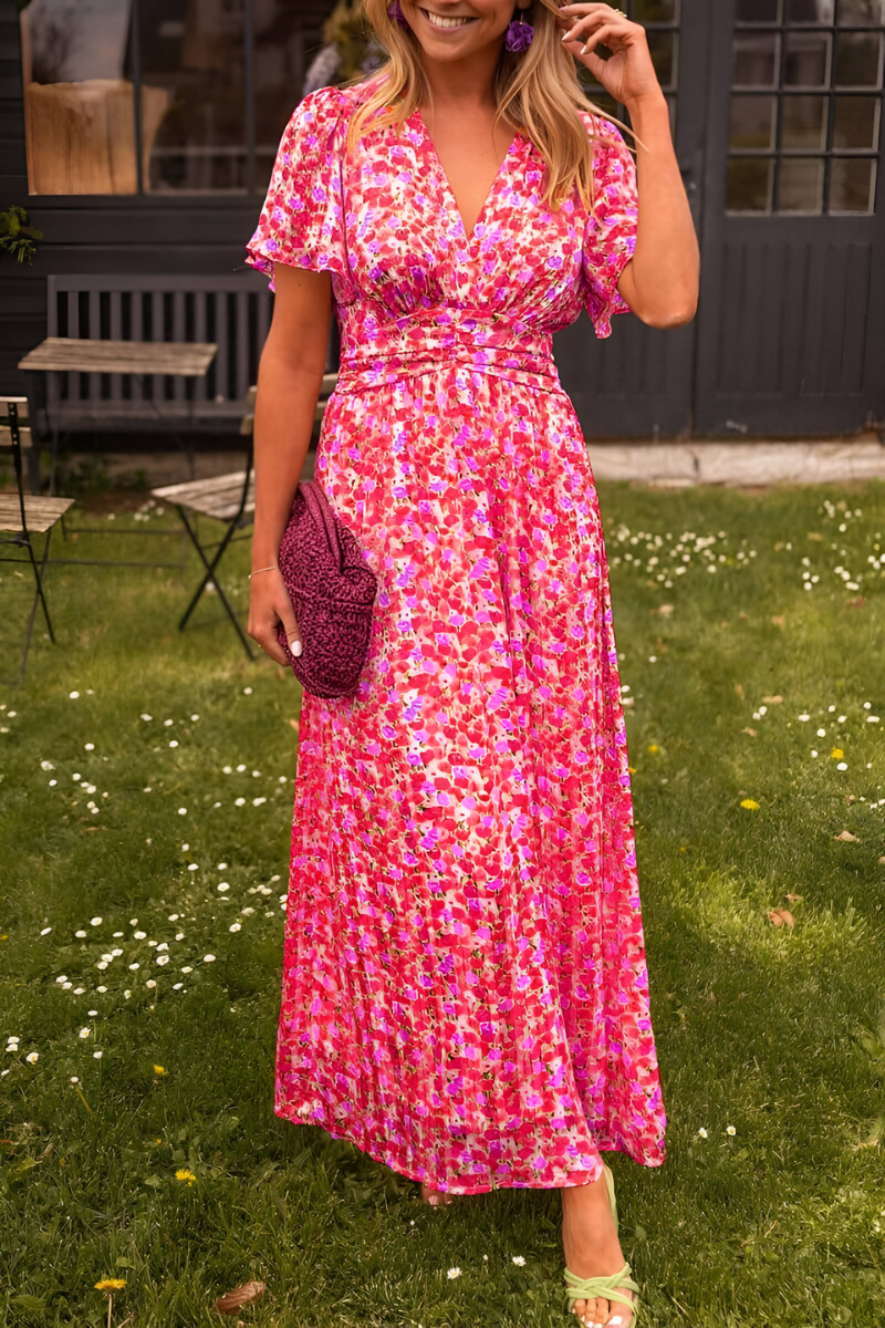 Abito maxi elegante Donna | Scollo a V & vita definita che slancia