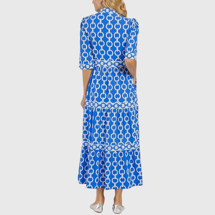 Abito midi Donna | Stampa a catena e vita definita