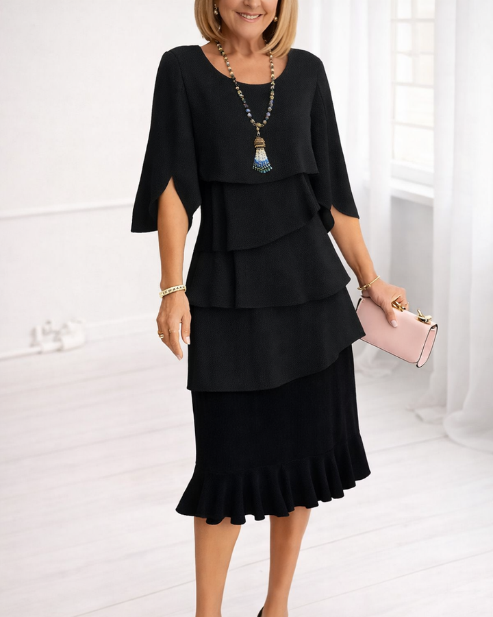 Abito midi Donna | Volant a Strati & Eleganza che Slancia