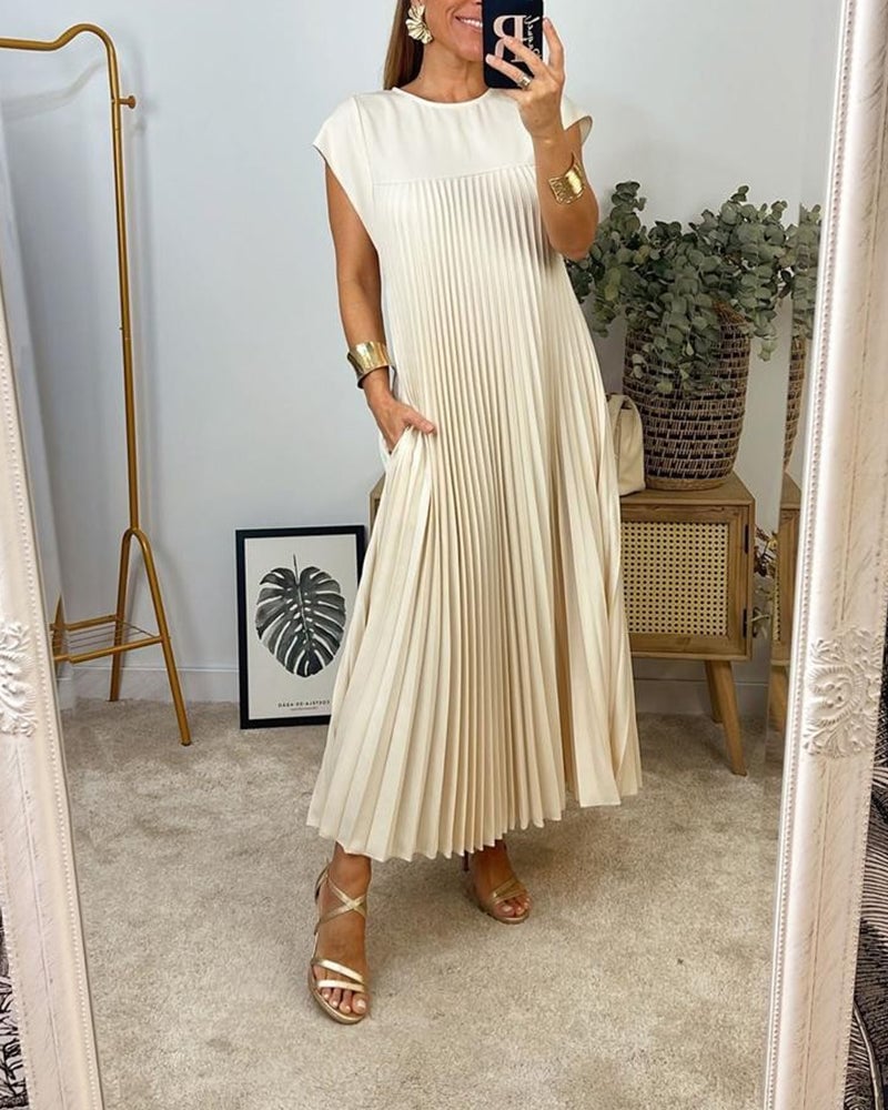Abito Donna Plissettato Linea Scivolata Elegante - Vesarelli