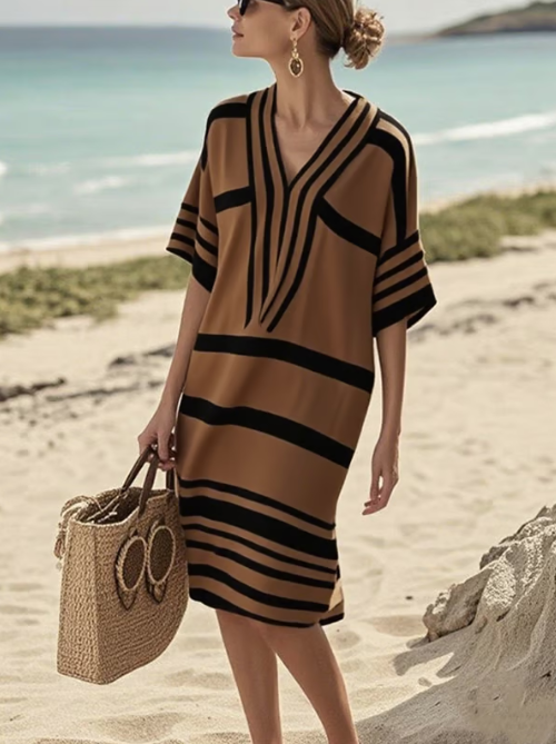 Abito vibe bohemian Donna | Scollo a V & Vestibilità Relax