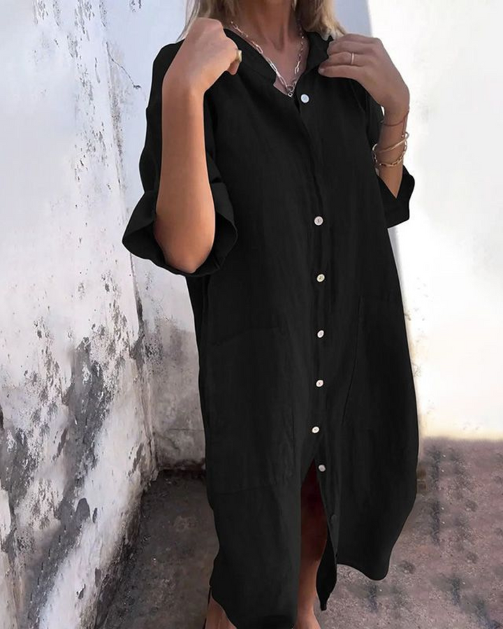 Abito Da Donna Elegante Chemisier Boho Versatile Estivo - Vestiti Eleganti Donna Ideale Per Giornate Calde 1