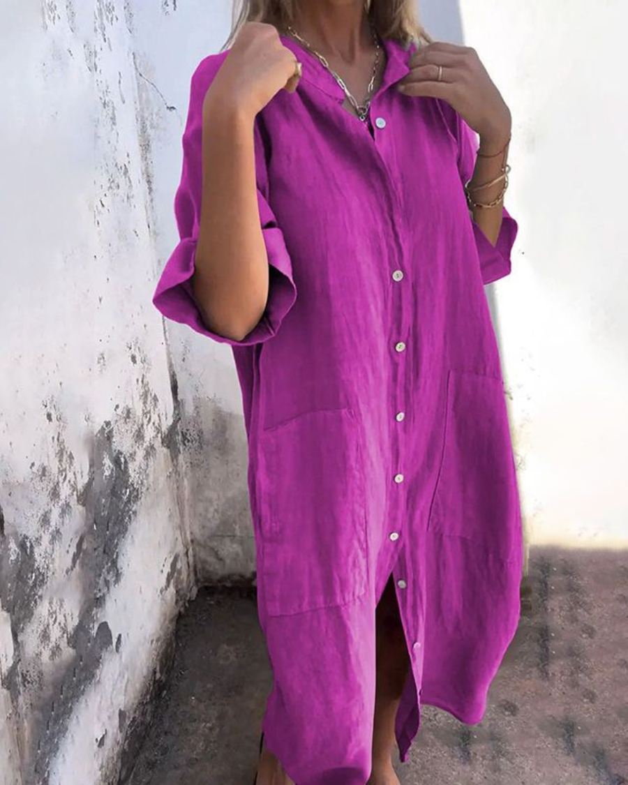 Abito Da Donna Elegante Chemisier Boho Versatile Estivo - Vestiti Eleganti Donna Ideale Per Giornate Calde 4