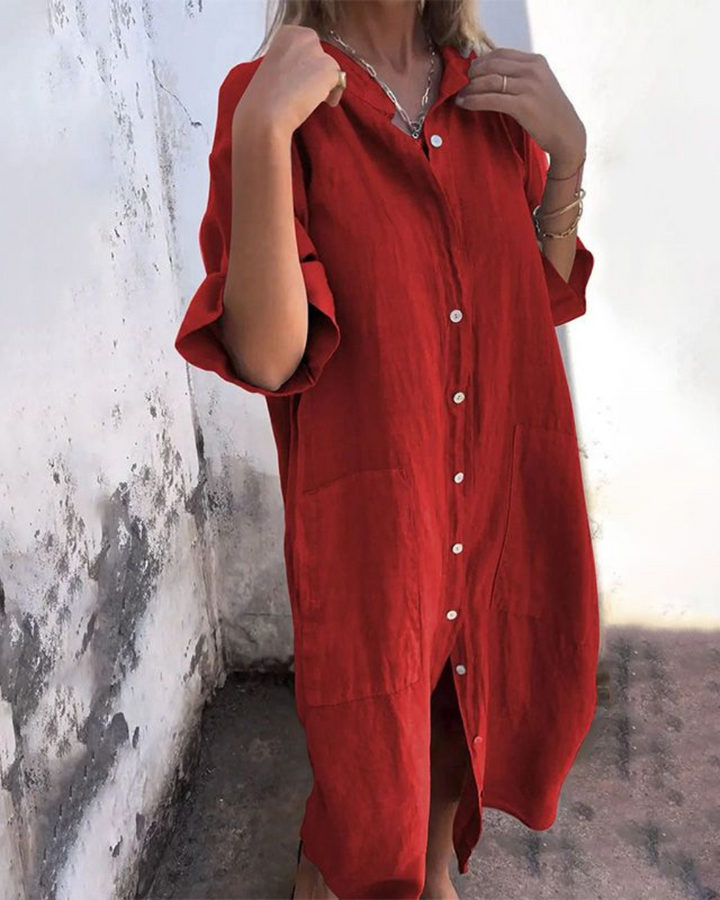 Abito Da Donna Elegante Chemisier Boho Versatile Estivo - Vestiti Eleganti Donna Ideale Per Giornate Calde 5