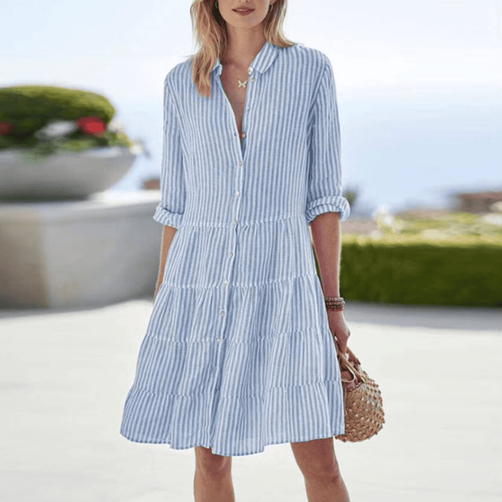 Abito Donna Estivo a Righe Elegante e Comodo - Vestiti Eleganti Donna per Giorni Soleggiati e Occasioni Speciali 4