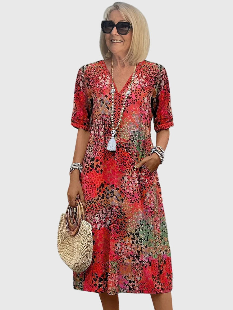 Abito Donna Longuette Floreale Elegante per Cerimonia - Vestiti Eleganti Donna e Abbigliamento Donna Chic 1