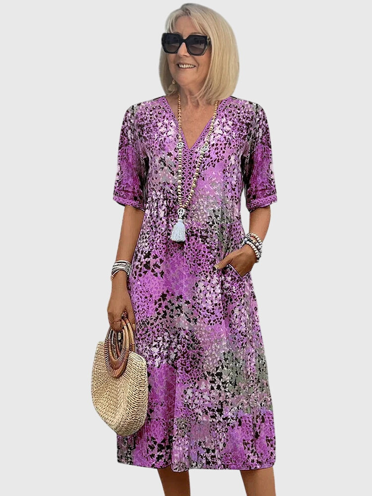 Abito Donna Longuette Floreale Elegante per Cerimonia - Vestiti Eleganti Donna e Abbigliamento Donna Chic 4