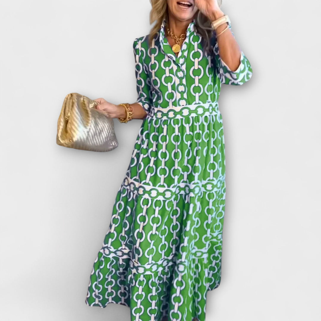 Abito Donna Midi Elegante con Maniche a Tre Quarti - Vestiti Cerimonia Donna per Ogni Occasione 2
