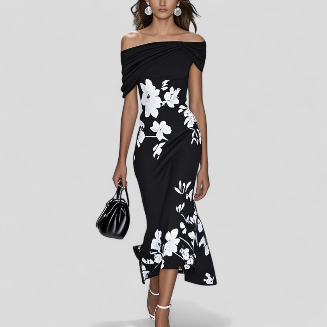 Abito Elegante da Donna Midi con Stampa Unica per Cerimonie e Occasioni Speciali - Vestito Elegante per Eventi Estivi 2