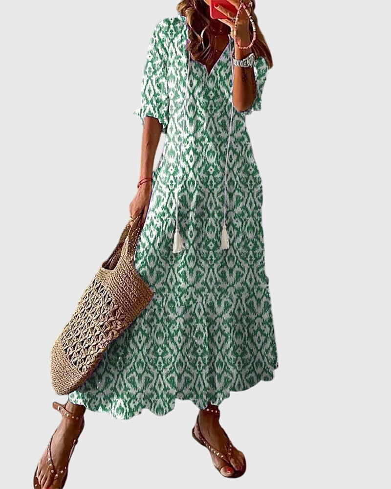 Abito Estivo Boho Vintage per Donne - Elegante Vestito Estivo Lungo e Versatile 1