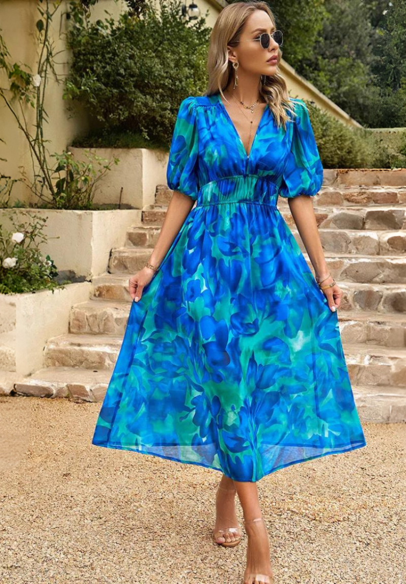 Abito Floreale Elegante da Donna per Cerimonia - Vestiti Eleganti Estivi per Ogni Occasione 5