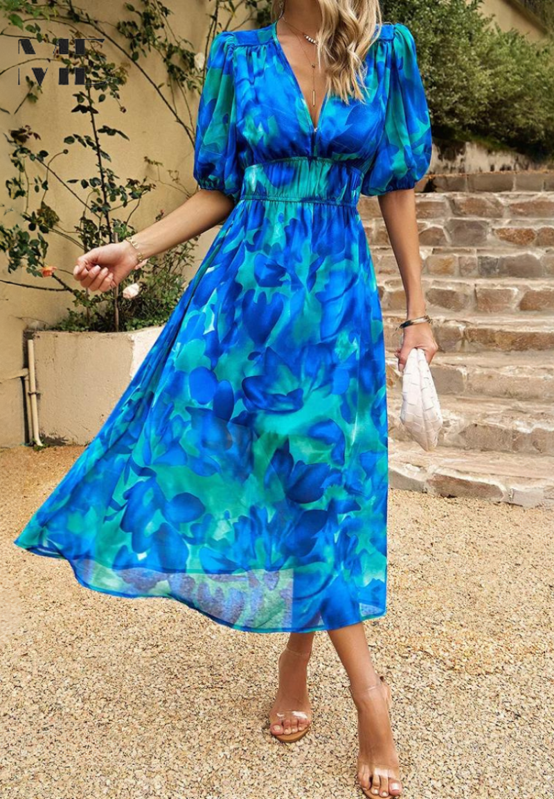 Abito Floreale Elegante da Donna per Cerimonia - Vestiti Eleganti Estivi per Ogni Occasione 8