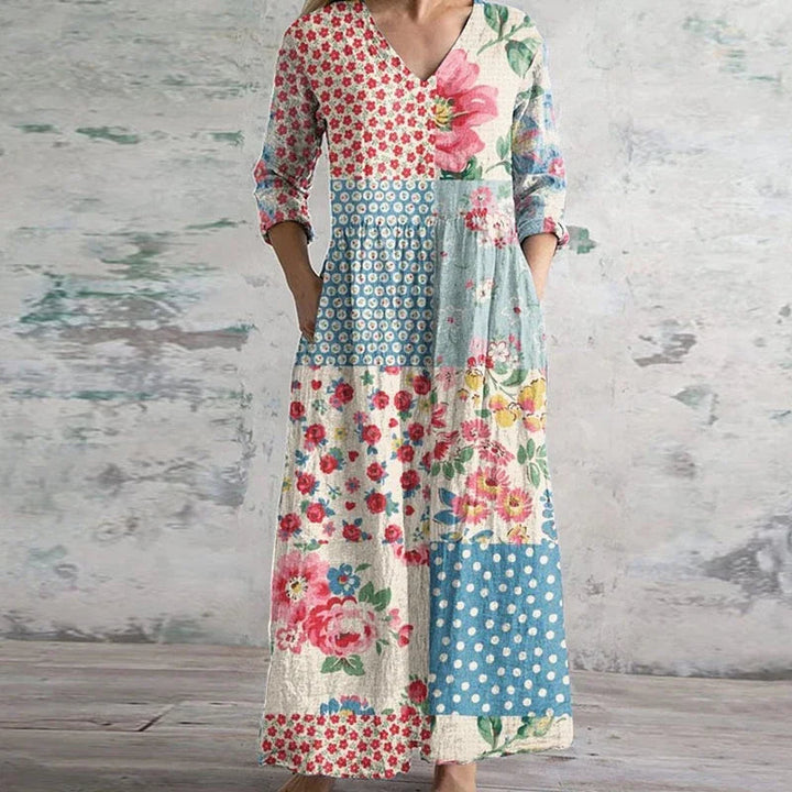 Abito Lungo Donna Stile Vintage Elegante Estivo - Vesarelli