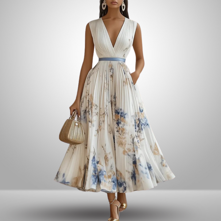 Abito Maxi Estivo Senza Maniche con Scollo a V per Donne - Vestiti Estivi Donna Eleganti e Comodi, Perfetti per Ogni Occasione Estiva 1
