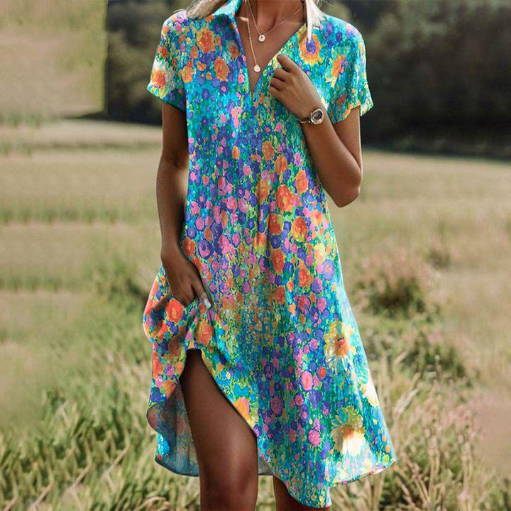Abito Maxi Donna Tessuto Leggero Stile Boho Chic - Vesarelli