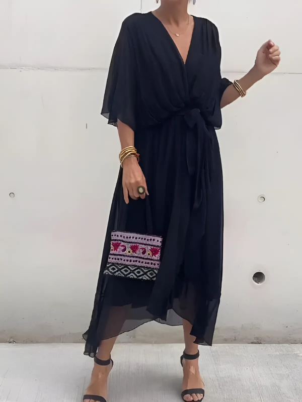Abito Midi Donna Avvolgente Stile Casual Raffinato - Vesarelli