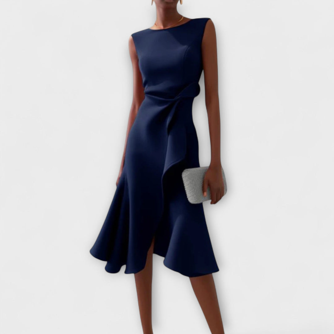 Abito Midi Elegante con Dettaglio Asimmetrico per Cerimonia e Occasioni Speciali 2
